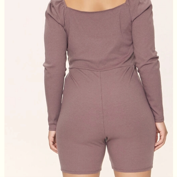 Plus Size Forever 21 Shirred Rib-Knit Romper - Picture 3 of 4